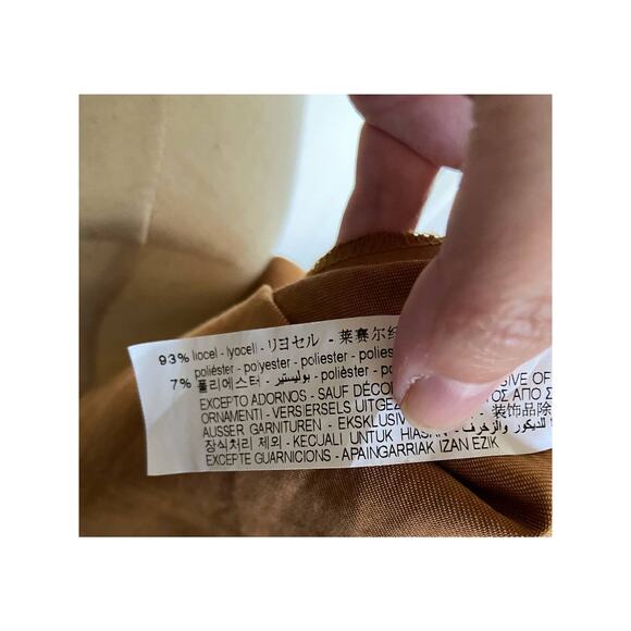 Zara Girls Dress Size 8 Copper Bronze Black Draped Neckline A‎ Line Shift - Picture 7 of 7